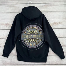 The Beatles Sgt. Peppers Lonely Heart Club Band Hoodie M Black Full Zip Apple
