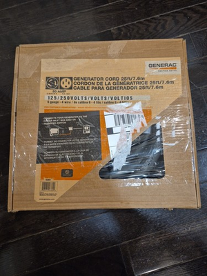 #ad Generac 6389 Black Generator Cord 25 Ft 125 50A 250V $149.99