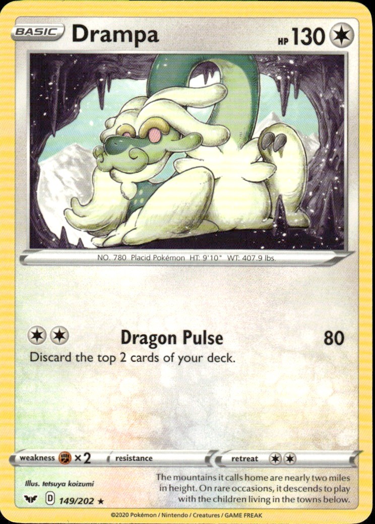 Drampa Rare SWSH01: Sword & Shield Base Set 149/202 NM