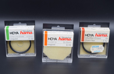 Hoya Hama Filter Set 3x Effektfilter Tricklinse Gitterfilter Center-Linse