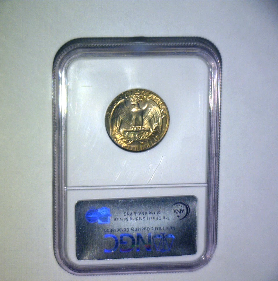 Cuarto de Washington 1967 🌟apretado en un planche de níquel🌟 4,9 gr. MONEDA ERROR EE. UU. Foto 2 de 4