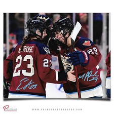 Erin Ambrose & Marie-Philip Poulin Montreal Victoire PWHL Autographed 8x10 Photo