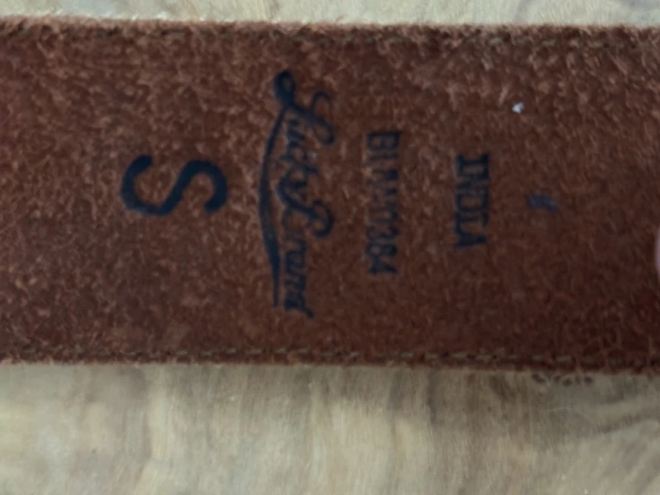 Lucky Brand Women’s White Beaded Tan Leather Belt.  Size S - Image 3 of 4