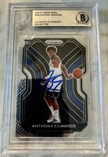 2020-21 Panini Prizm Anthony Edwards #258 Rookie On Card Auto BGS/BAS Authentic. rookie card picture