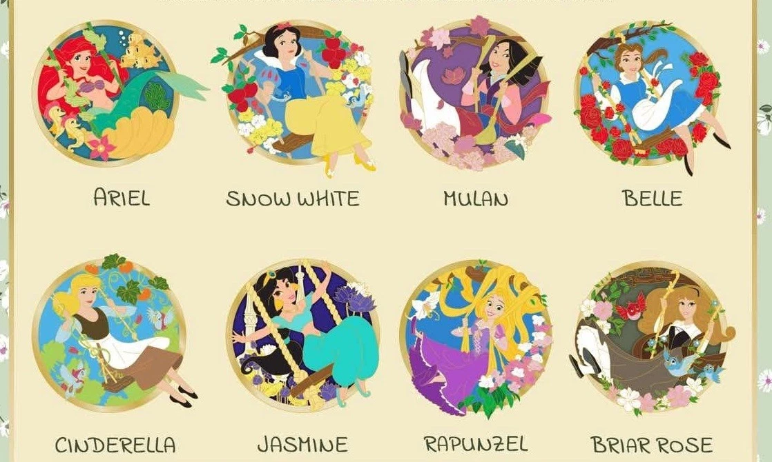 Disney Princess Spring Swings DSSH DSF LE 400 Pin Set Ariel Rapunzel Belle Mulan