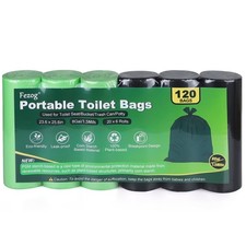 120 PCS 1.5 Mils Portable Toilet Bags, 8 Gal Camping Toilet Bags for Portable...