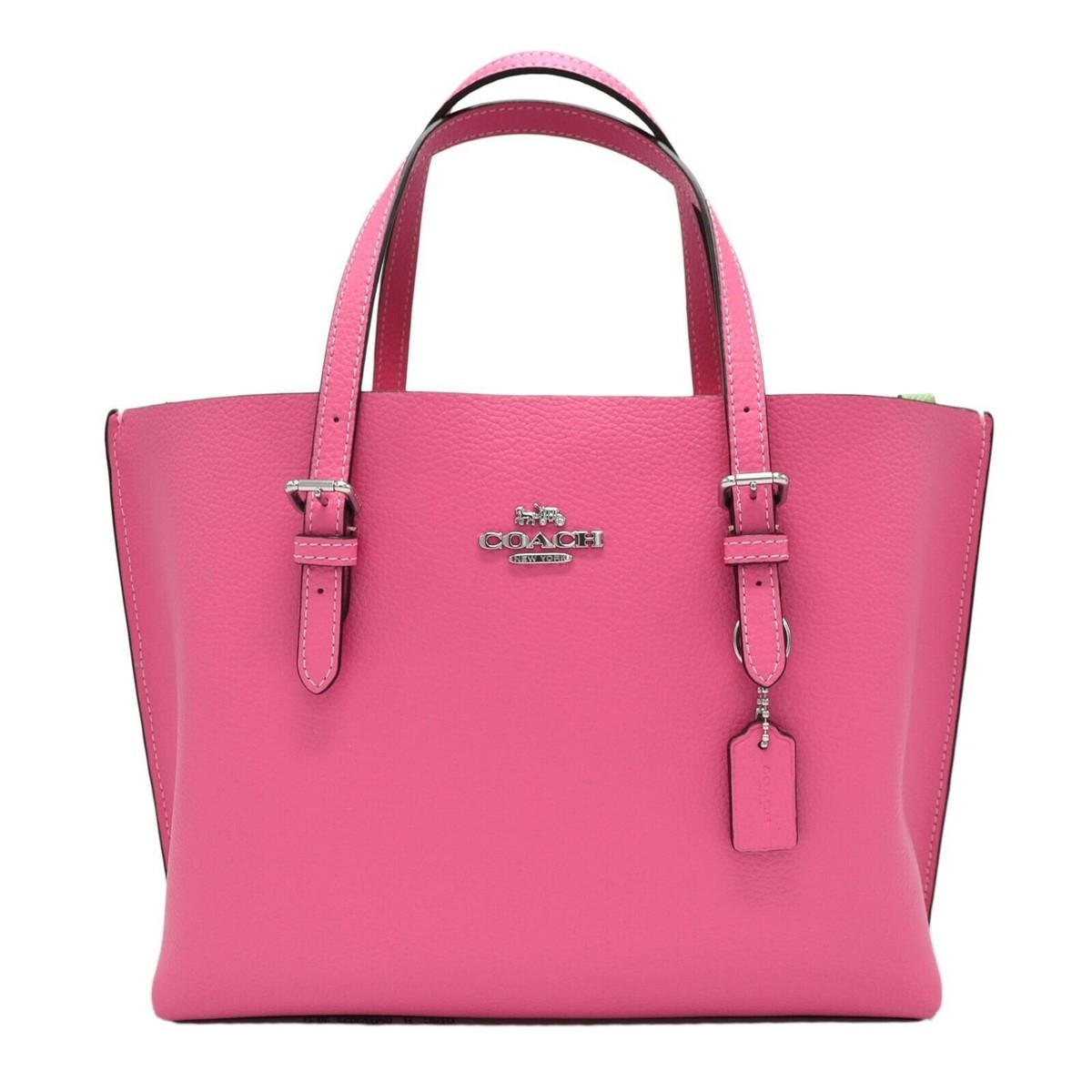 バッグ Coach Pink Pierced C Gallery Tote Bag Coach Women's Mollie Tote 25 Crossbody Purse Logo Leather