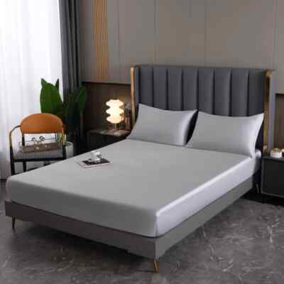 Natural Mulberry Silk Fitted Sheet Mattress Cover Luxury High-End Silk BedSheets