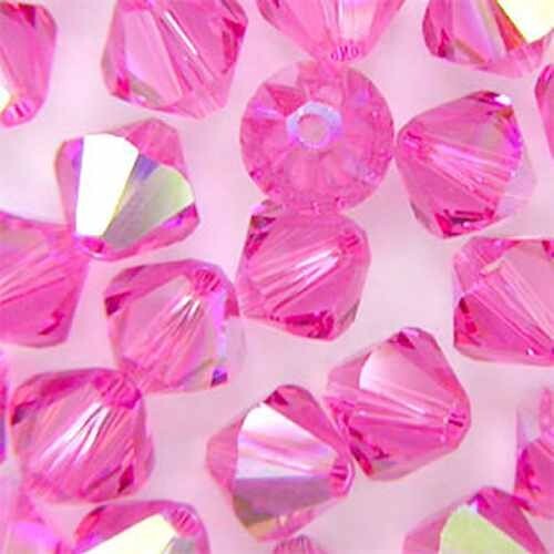 15 SWAROVSKI BICONE 8mm CRYSTAL BEADS ROSE AB SUPER OFFER