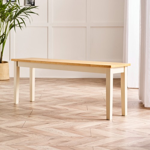 Salcombe Extending Rectangular Wooden Table with 4 Whitby Chairs & 1 Large Bench - Picture 18 of 22