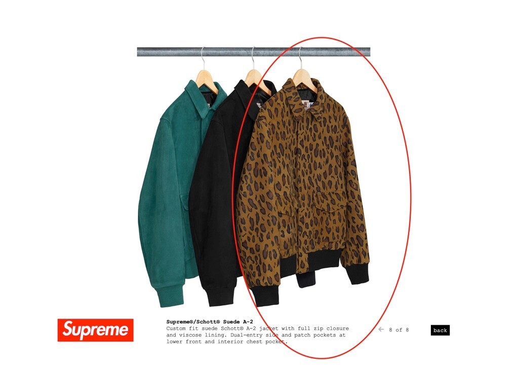 Supreme Schott Suede A-2 Cheetah Sサイズ Supreme Schott Suede A-2 jacket Cheetah 2018ss SZ Large Rare