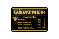 Blechschild Spruch 18X12 Cm GäRtner Stundenlohn Mindestens Deko Schild