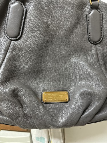 MARC by MARC JACOBS Pebbled Leather Gray Classic Q Fran Shopper Tote Bag - Picture 2 of 7