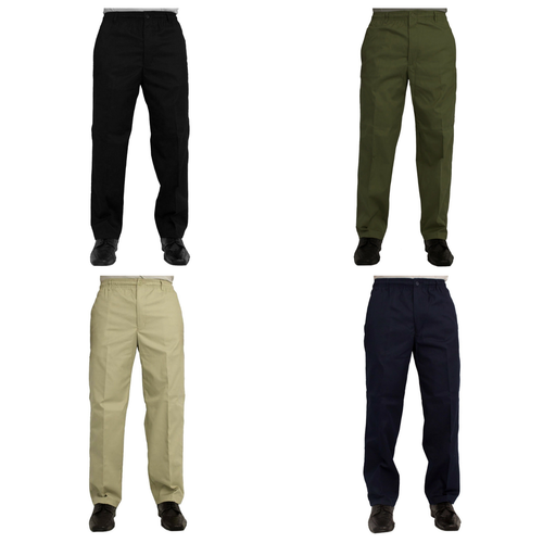 MENS RUGBY TROUSERS FULL ELASTICATED WAIST CASUAL SMART POCKET PANTS