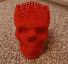 Mesh Skull Pen Pencil Holder Makeup Brush Storage Pot Desk Tidy Wireframe