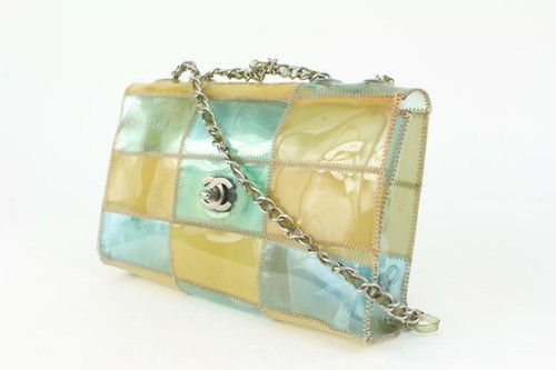 Chanel Clear Blue x Beige Patchwork Classic Flap 1115c16 - Picture 2 of 12
