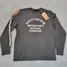 Harley-Davidson Men's Size XL Slim Crew-Neck Pullover Fleece Sweatshirt - Gray