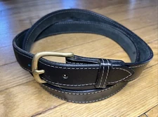 Brenneman's Black Leather Belt Mens Size 46 Excellent Condition!