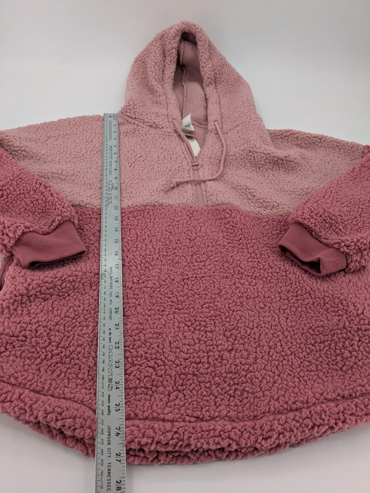 UNDERCOVER Victoria's Secret Sherpa Pullover Felpa con Cappuccio Rosa Taglia M Quarto Zip Bicolore