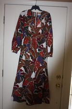 Farm Rio Anthropologie  V-Neck Maxi Dress Tropical Leaf Print Womens Size 12