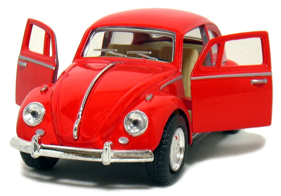 Nuevo 5" Kinsmart 1967 Volkswagen Escarabajo Clásico Diecast Modelo Coche de Juguete 1:32 Rojo Foto 2 de 3