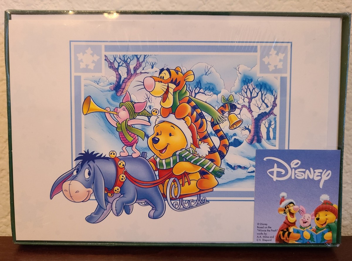 Disney Winnie the Pooh Christmas Greeting Cards ft Eeyore Happy