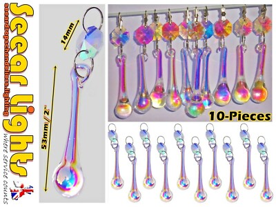 ORB PERLEN AURORA BOREALIS AB KRONLEUCHTER GLASKRISTALLE 10 TROPFEN 2'' TROPFEN CHIC