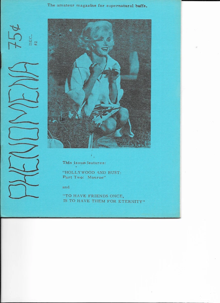 PHENOMENA fanzine 1-4 Harlow, Mansfield, Marilyn Monroe, Carole
