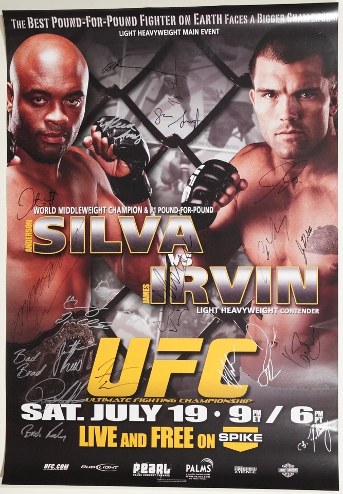 Póster Anderson Silva James Irvin Rumble + Firmado con Tarjeta UFC Fight Night 14 SBC Foto 2 de 4