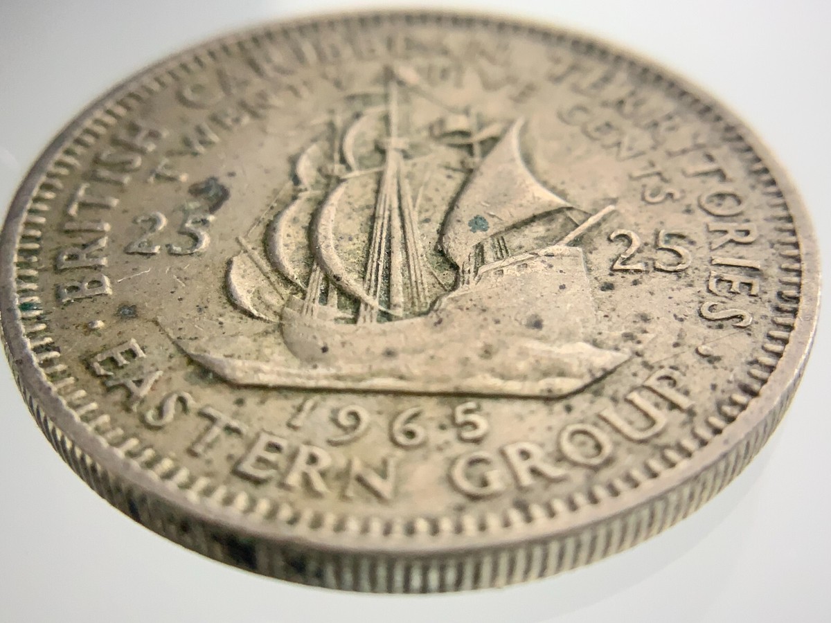 美品 希少 25AW　EGアンドーバー H/C worsted wool S 1965 British Caribbean Territories Eastern Group 25 Cents