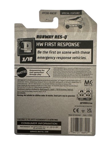 2024 Hot Wheels Hw First Response Runway Res-Q, 9/250 Red - Picture 4 of 4