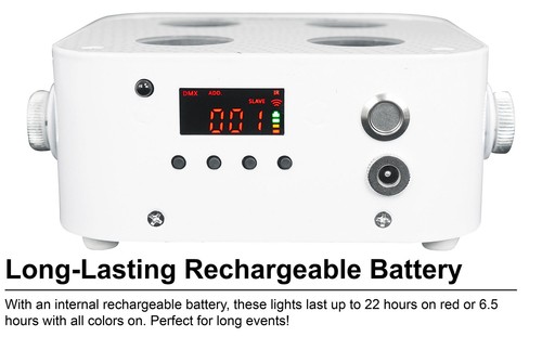 Rockville MINI IR4 CHARGE PACKAGE WHITE 8 DJ Par Wash Up Lights+Case+App Control - Picture 9 of 12