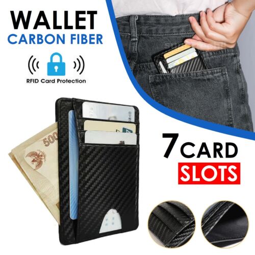RFID Blocking Slim Wallet Credit Card Holder Mens Money Purse Protector Thin - Picture 1 of 11