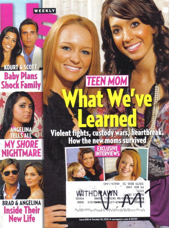 US WEEKLY MAGAZINE 10-18-10 TEEN MOM, KOURTNEY KARDASHIAN, ANGELINA JOLIE