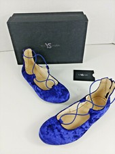 Yosi Samra Miss Shelly Ballet Flat Criss Cross Blue Zipper Girls Size 2Y 3Y