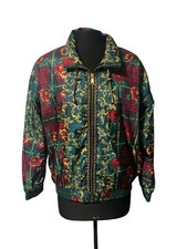 Vintage Westbound Sport Rose Red  Green Zip 80  s-90  s Windbreaker Jacket Sz L.