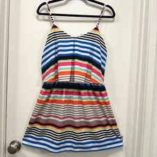 Zoa Women Mini Dress Straps Striped Lighweight size XS