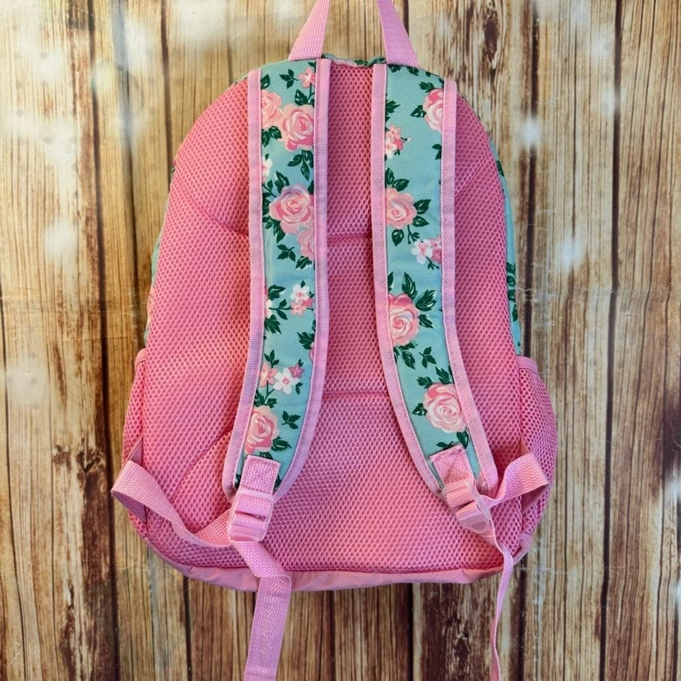 Mochila rosa floral demais limitada fecho com zíper - Imagem 3 de 4