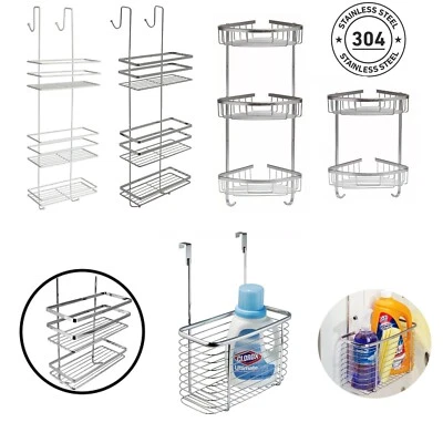 HOMION Shower Caddy Bathroom Storage Rack Shelf Bath Storage 2 or 3 Tier Hang / Wall