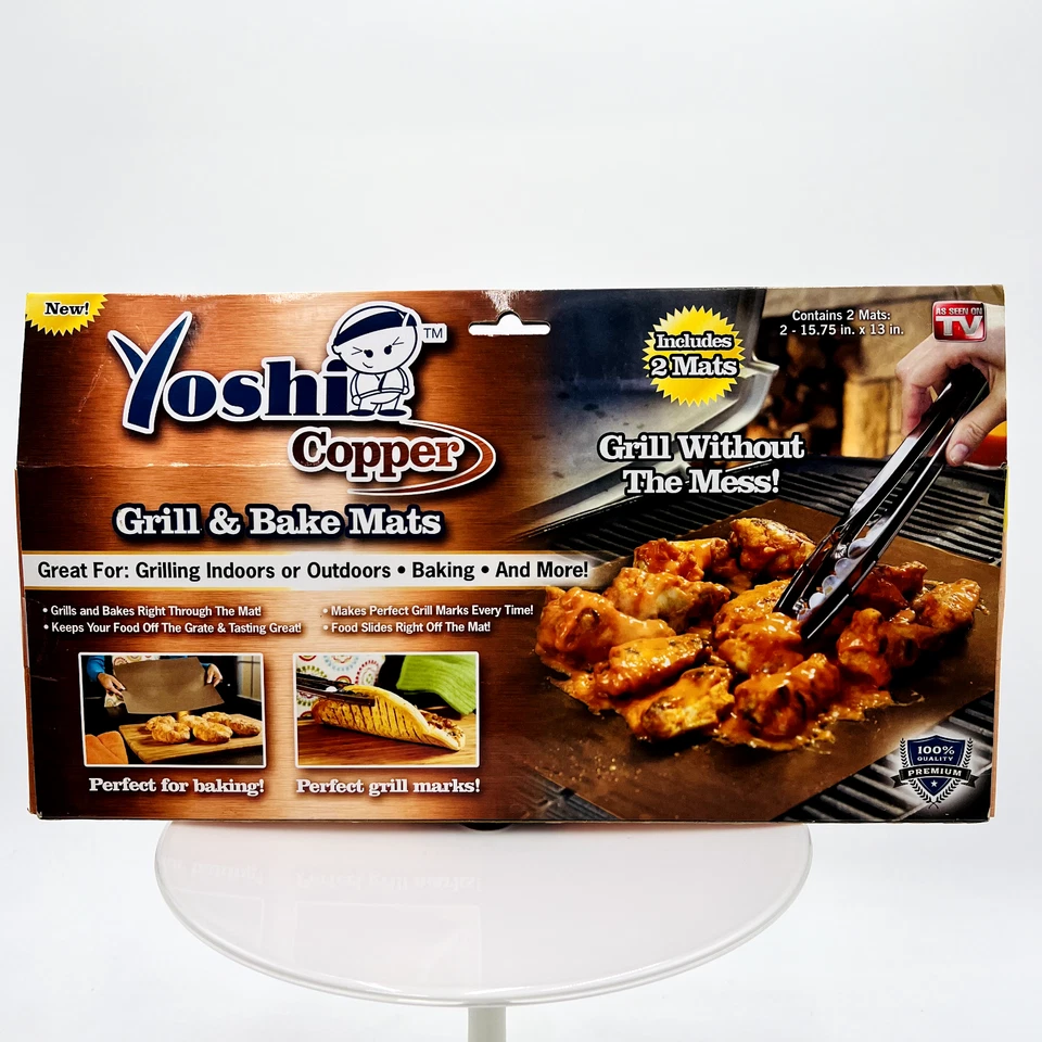 Paquete de 2 alfombrillas para parrilla y hornear con infusión de cobre Yoshi, reutilizables nuevas Foto 2 de 4