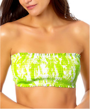 CALIFORNIA WAVES Tie Dye Convertible Longline Bandeau Bikini Top L Large Swim