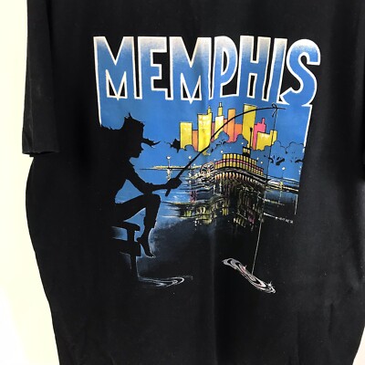 Vintage Memphis Tee Riverboat Fishing XL Belton T-Shirt MC Art Co Single Stitch