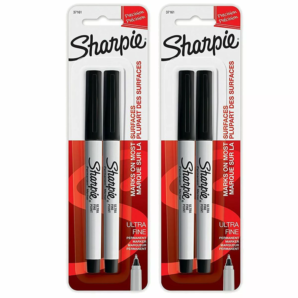 2 Pack) NEW Sharpie Ultra Fine Point Permanent Markers, 2 Black Markers