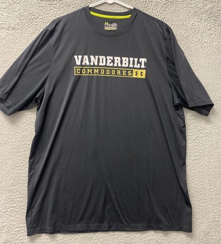 Vanderbilt Commodores Shirt Mens XL Black Gold Spell Out Under Armour/106-11