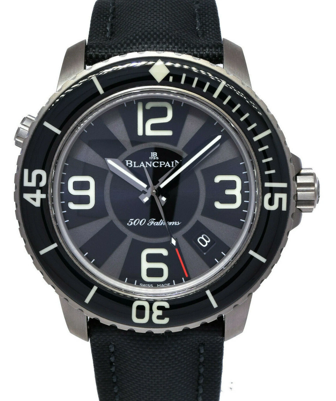 Blancpain — Blancpain500 Fathoms Automatic Black Dial Canvas Mens Watch B/P 50015-12B30-52B