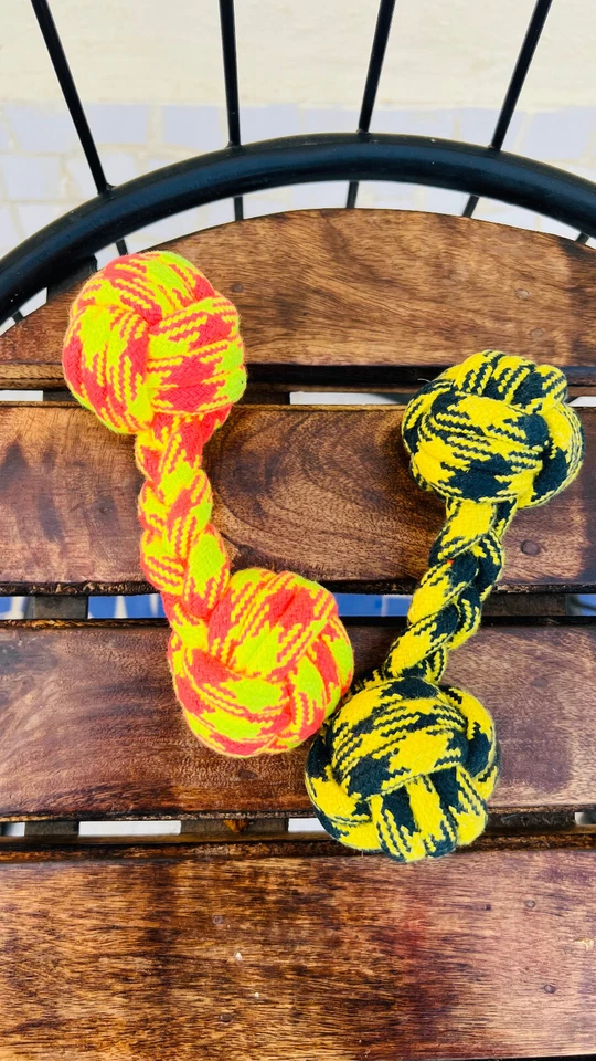 Handmade All Big Dogs Bone Toy With Squeaker - Tie Dyed Design On Fabric 1+1 - Image 4 of 4