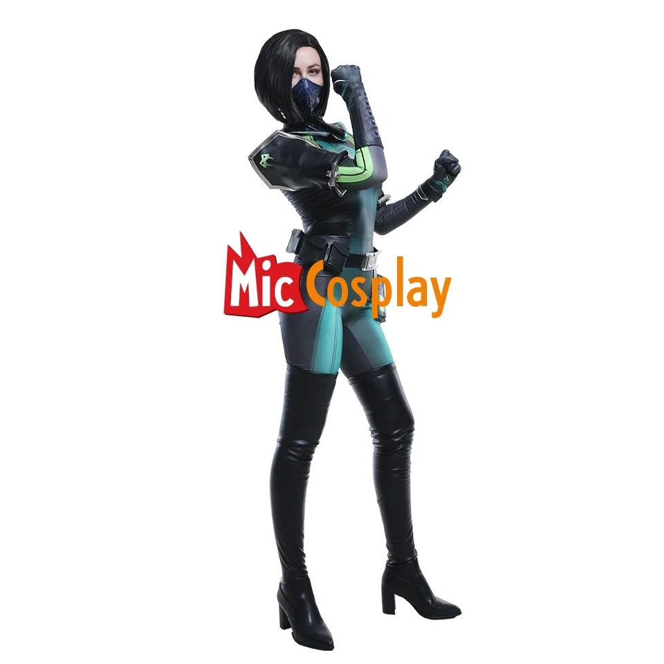 女士 Sabine Assassin Viper Zentai 紧身衣连身裤 Cosplay 服装 + 面具 — 第 3/4 张图片