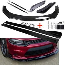 For Dodge Charger 2015-23 Front Bumper Lip/ Spoiler Side Skirts+Rear Lip