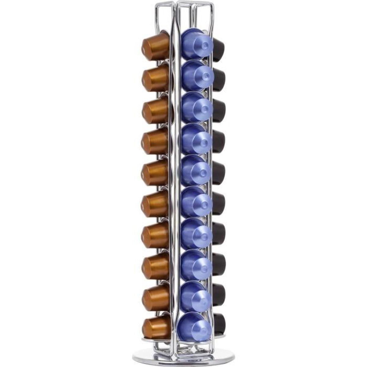 Porte Capsules Nespresso Rotatif en Métal Noir pour 40 Capsules