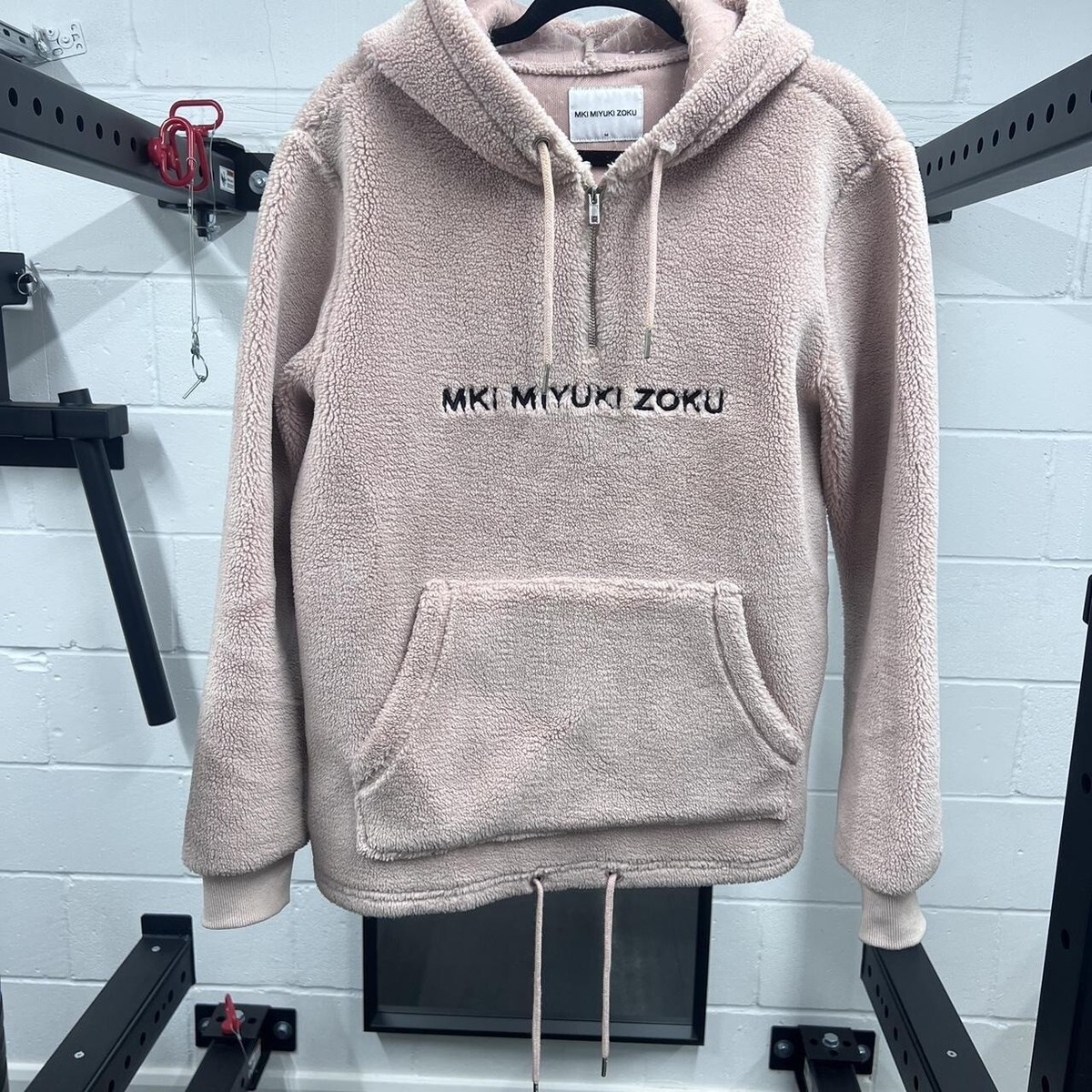 Mki Sherpa Quarter Zip Mki Fleece Hoodie PINK MKI Miyuki Zoku MKI